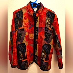 Coldwater Creek Tapestry Zip Up Jacket Size XL~ Gorgeous